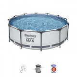 Baz&eacute;n Bestway&reg; Steel Pro Max, 56418, Kartu&scaron;ov&aacute; Filtr&aacute;cia, Rebr&iacute;k, 366x100...