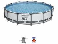 56595 Frame Pool Steel Pro max Set 427x84 cm mit Filterpumpe 2.006l/h - Bestway