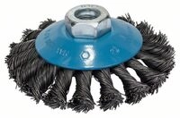 Kegelb&uuml;rste Heavy For Metal, Gezopft, 100 Mm, 0,5 Mm, 12500 U/min, M14 Bosch