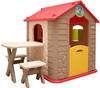 Kinder Spielhaus ab 1 - Garten Kinderhaus mit Tisch - Indoor Kinderspielhaus - braun