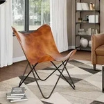 Butterfly-sessel Braun Echtleder Vidaxl Braun