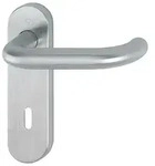 Hoppe - Kurzschildgarnitur Paris E138/353kh Edelstahl F69 Ob Abgerundet