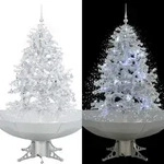 Vidaxl Snowing Christmas Tree With Umbrella Base White 140 Cm