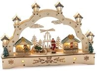 Konstsmide Led Holzsilhouette 2 H&auml;user Mit Junge 27,5x 4,5 X 19,5 Cm Led-figuren