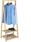 Kleiderst&auml;nder Bambus, 2 Schuhablagen, Kleiderstange, Hxbxt 150 X 60 X 40 Cm,