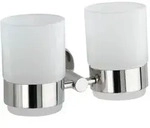 Zahnputzbecherhalter Duo Bosio Edelstahl Gl&auml;nzend, Silber Gl&auml;nzend, Edelstahl