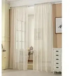 Gardinen Transparent Mit Kr&auml;uselband Vorhang Leinenoptik Halbtransparent Voile