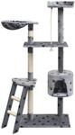 Vidaxl Cat Tree With Sisal Scratching Posts 150 Cm Paw Prints Grey