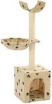 Vidaxl - Katzen-kratzbaum Mit Sisal-s&auml;ulen 105 Cm Beige Pfoten-aufdruck