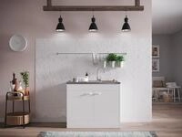 Komplettsp&uuml;le Sp&uuml;le Unterschrank Mit Dreht&uuml;ren 100 X 50 Cm Wei&szlig; Respekta
