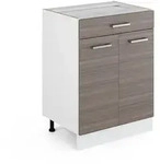 K&uuml;chenschrank R-line, Edelgrau, 60 Cm Mit Schublade, Ohne Arbeitsplatte, Vicco
