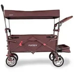 Fuxlife Fx-ct800 Braun Faltbarer Bollerwagen Mit Sonnendach, Gro&szlig;en R&auml;dern...