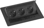 Schulte - Evoline Flip Top Push S Einbausteckdose 3-fach, 230v - 3500w, Schwarz