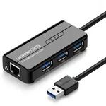 Hub-netzwerkadapter Usb-a - Rj45 1000 Mbit/s / 3x Usb 3.0 Schwarz