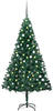 Künstlicher Weihnachtsbaum，Kunstbaum mit LEDs & Kugeln Grün 120 cm PVC...