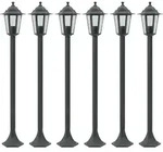 Garten-pollerleuchte 6 Stk. E27 110 Cm Aluminium Dunkelgr&uuml;n - Vidaxl