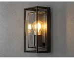 Konstsmide - Au&szlig;enwandlaterne Brindisi Rahmen Metall Schwarz & Klares Glas, H&ouml;he