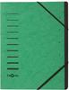 Ordnungsmappe DIN A4 240g/m² Pressspankarton Farbe: grün Farbe des Fächerblocks: