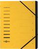 Ordnungsmappe DIN A4 240g/m² Pressspankarton Farbe: gelb Farbe des Fächerblocks:
