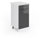 K&uuml;chenunterschrank R-line, Anthrazit Hochglanz, 40 Cm , Ap Marmor, Vicco