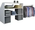 Ebuy24 - Dacho Regal , Regal, Kleiderschrank Schr&auml;gwand 2 Regale Und 1 Kleiderstange