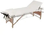 Massageliege Klappbar 3-zonen Mit Holzgestell Cremewei&szlig; - Vidaxl