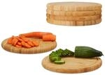 Relaxdays - Fr&uuml;hst&uuml;cksbrettchen 6er Set, Bambus, Rund, 25 Cm, K&uuml;chenbrett,