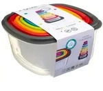 5five Simply Smart - 7 Quadratische Aufbewahrungsdosen Colors Kunststoff - 5five