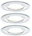 Paulmann Einbauleuchten-set Nova Rund Starr Led Ip44 3x6,5w 2700k Gu10 Chrom 93445