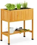 Relaxdays - Hochbeet Holz, Pflanzbeet Auf Stelzen, Hbt: 80,5 X 74 X 38 Cm, Garten,