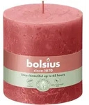 Bolsius - Rustik Stumpenkerzen Rosa Bl&uuml;te, H&ouml;he 10 Cm, &Oslash; 10 Cm Stumpen- Und