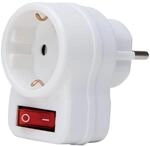 Schuko-zwischenstecker Mit Schalter, Arktiswei&szlig;