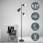 B.k.licht - Stehlampe - Schalter, Schwenkbar, E27 Fassung, Max. 25w, 3-flammig,