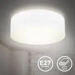 B.k.licht - Deckenleuchte &Oslash;30 Cm - Stoffschirm, E27 Fassung, 1-flammig, Wei&szlig;