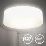 B.k.licht - Deckenleuchte &Oslash;38 Cm - Stoffschirm, E27 Fassung, 2-flammig, Wei&szlig;