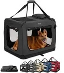 Lionto Hundetransportbox Faltbar, Stabile Stoffbox Mit Mesh-eins&auml;tzen, Ideal F&uuml;r