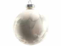 Weihnachtskugeln aus Glas ø 80 mm 6 Stück weiß Christbaumkugeln Xmas - Trendline
