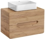 Waschtisch 80 Cm Mit Keramikbecken Luton-56-craft Wotan Eiche Nb. Nb. B/h/t Ca.