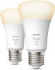 2 Philips hue 31902800 929001821623-e27 9w-weiße led-lampen