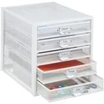 Schubladenbox, 5 Schubladen, Beschriftbar, Akten Sortieren, Stahl B&uuml;ro Organizer Hbt