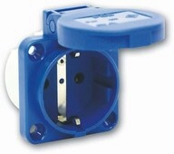 Einphasige Anbausteckdose P-nova 16a 2p+z 230v, Flansch 50x50, Schuko Ip54