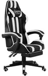 Gaming-stuhl Mit Fu&szlig;st&uuml;tze Schwarz Und Wei&szlig; Kunstleder - Vidaxl