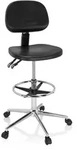 Drehhocker / Arbeitsstuhl Top Work 24 I Hartschaum Schwarz Chrom Hjh Office