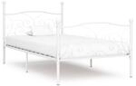 Vidaxl Bettgestell Mit Lattenrost Wei&szlig; Metall 100 &times; 200 Cm