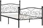 Bettgestell Mit Lattenrost Schwarz Metall 100 &times; 200 Cm Vidaxl