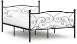Bettgestell Mit Lattenrost Schwarz Metall 160 &times; 200 Cm Vidaxl