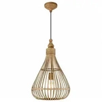 Eglo - Pendelleuchte Amsfield Braun Holz &Oslash; 35 Cm E27, Max. 60 W Pendelleuchte