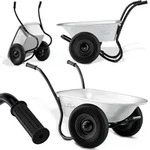 Gardebruk&reg; Schubkarre 2 Rad 150kg 100l Stahlfelge 2 Luftreifen Autoventil Gleitlager