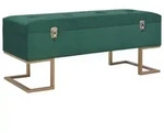 Bank Mit Staufach 105 Cm Gr&uuml;n Samt - Vidaxl