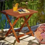 Casaria&reg; Gartentisch Balkontisch Wetterfest Klappbar Holz 70x70cm 80kg Belastbarkeit